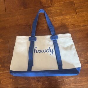 Draper James Canvas Tote with Blue Accents
